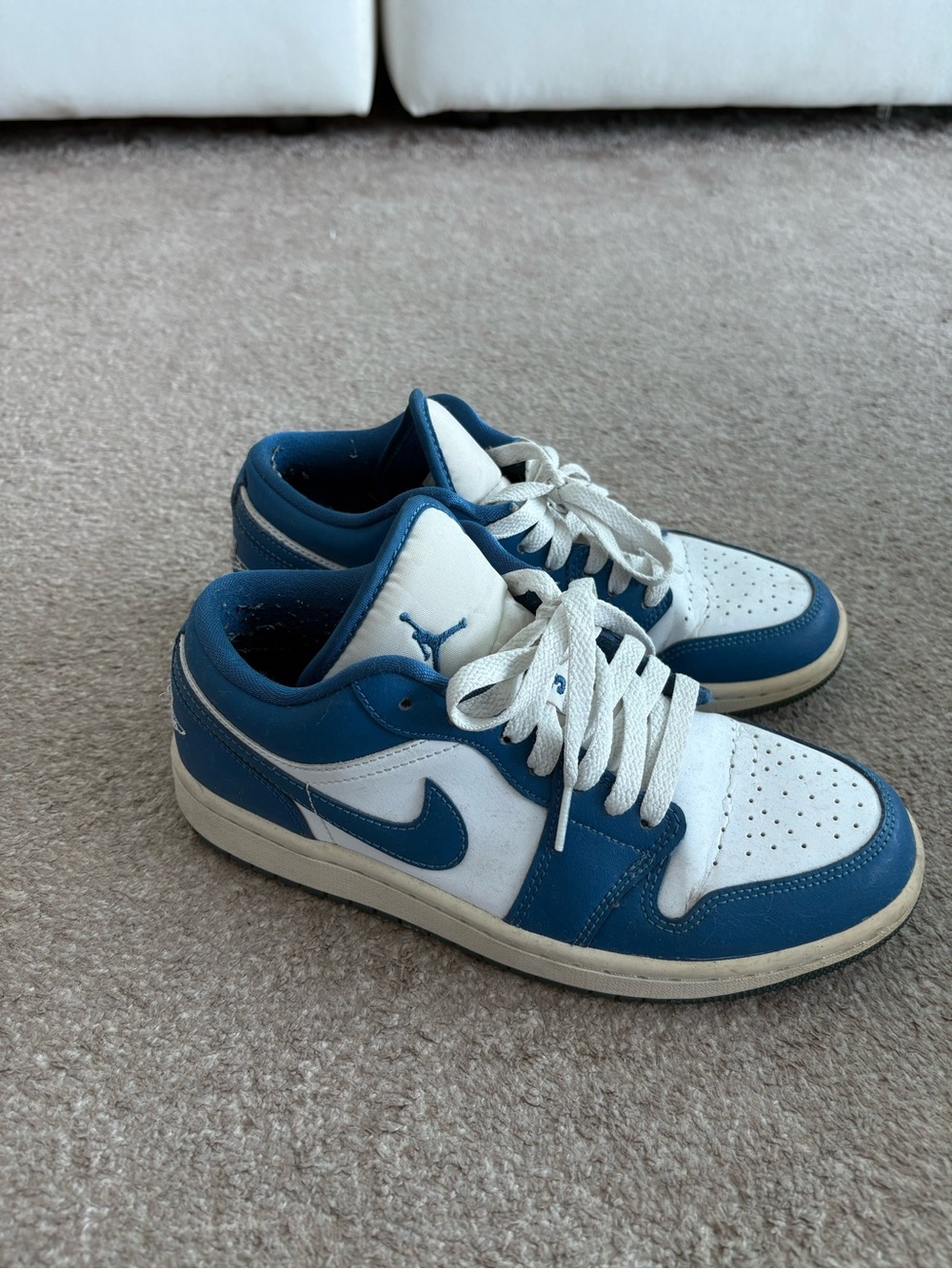 Nike Low-Top Sneakers in White and Blue